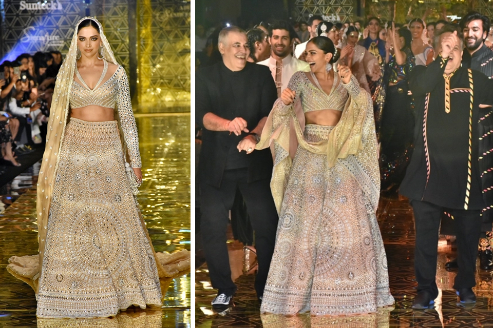 Dazzlerr : Deepika Turns Showstopper for Abu Jani Sandeep Khosla’s Fashion Show