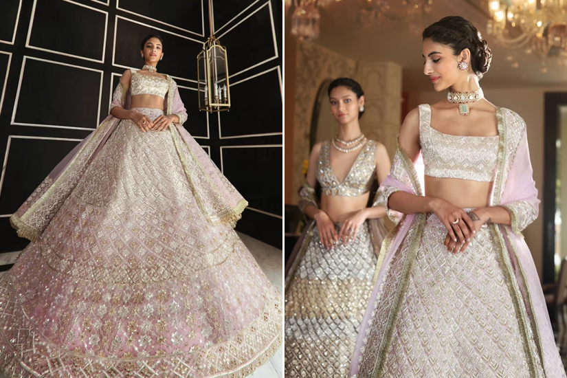 Pink Embroidered Lehenga